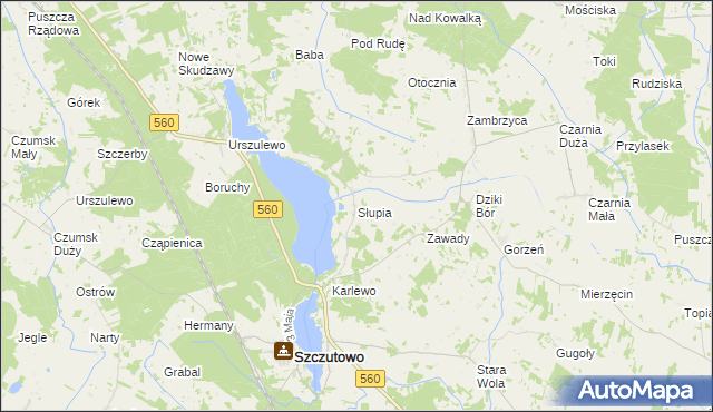 mapa Słupia gmina Szczutowo, Słupia gmina Szczutowo na mapie Targeo