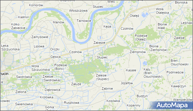 mapa Słupiec gmina Szczucin, Słupiec gmina Szczucin na mapie Targeo