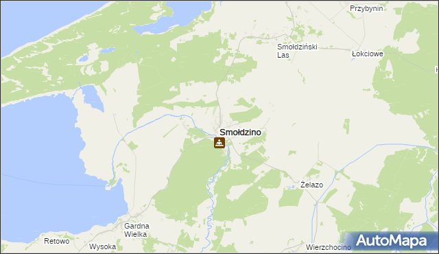 mapa Smołdzino powiat słupski, Smołdzino powiat słupski na mapie Targeo