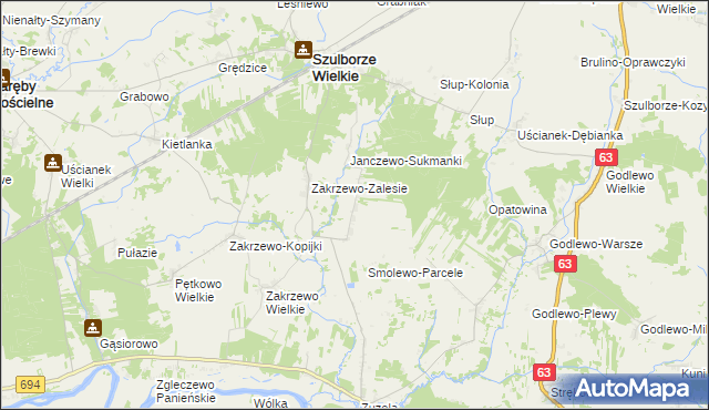 mapa Smolewo-Wieś, Smolewo-Wieś na mapie Targeo