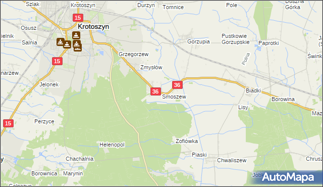 mapa Smoszew, Smoszew na mapie Targeo