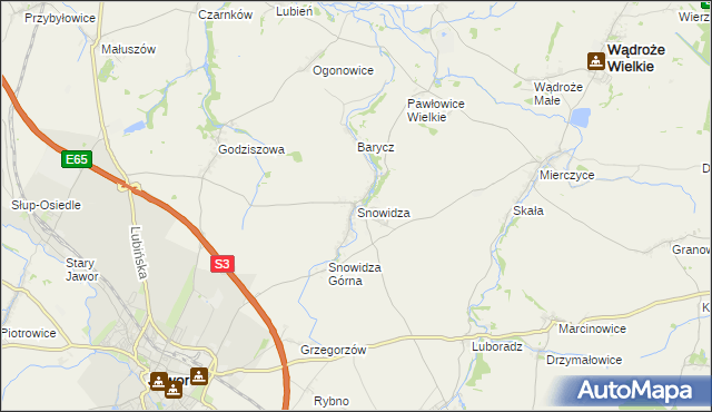 mapa Snowidza, Snowidza na mapie Targeo