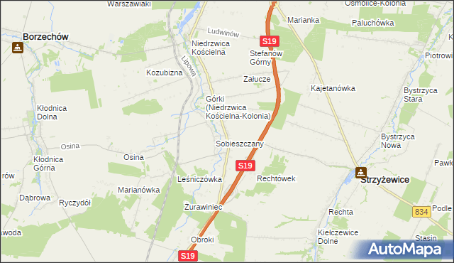 mapa Sobieszczany-Kolonia, Sobieszczany-Kolonia na mapie Targeo