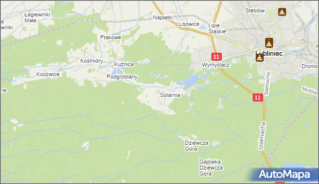 mapa Solarnia gmina Pawonków, Solarnia gmina Pawonków na mapie Targeo