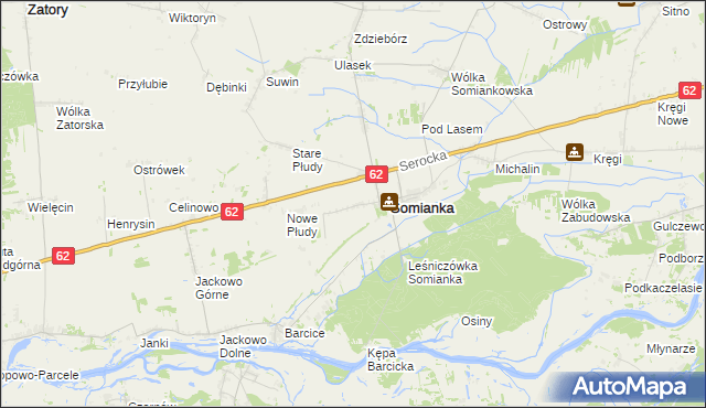 mapa Somianka-Parcele, Somianka-Parcele na mapie Targeo