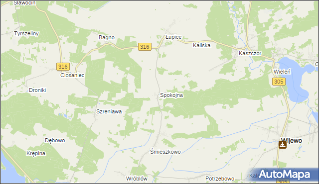 mapa Spokojna, Spokojna na mapie Targeo