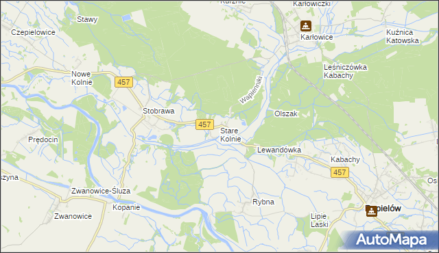 mapa Stare Kolnie, Stare Kolnie na mapie Targeo