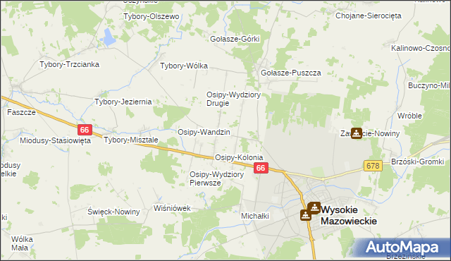 mapa Stare Osipy, Stare Osipy na mapie Targeo