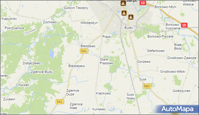 mapa Stare Piastowo, Stare Piastowo na mapie Targeo