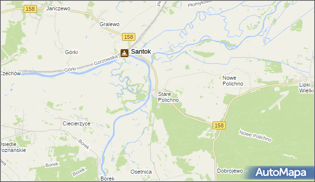 mapa Stare Polichno, Stare Polichno na mapie Targeo