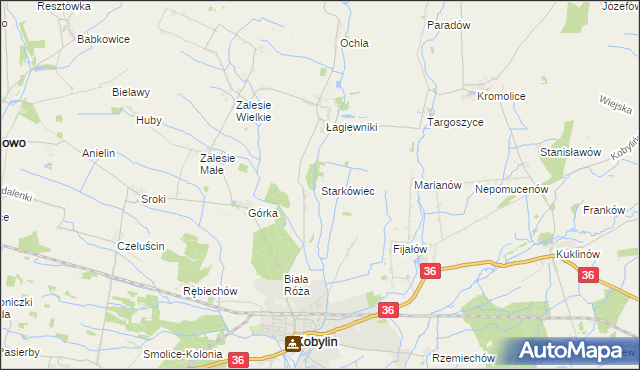 mapa Starkówiec, Starkówiec na mapie Targeo