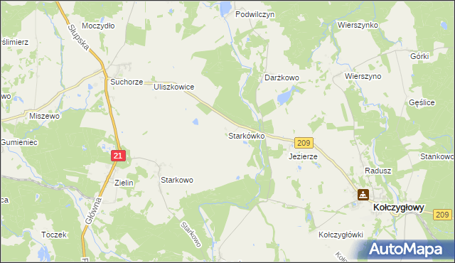 mapa Starkówko, Starkówko na mapie Targeo