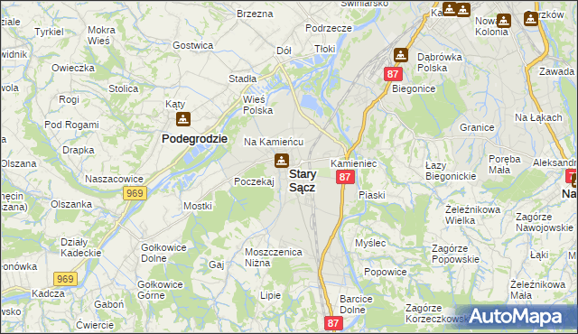 mapa Stary Sącz, Stary Sącz na mapie Targeo