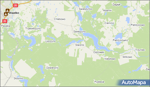 mapa Starzno, Starzno na mapie Targeo