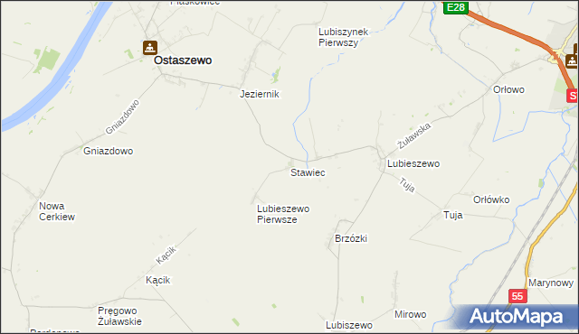 mapa Stawiec gmina Nowy Dwór Gdański, Stawiec gmina Nowy Dwór Gdański na mapie Targeo