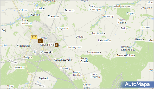 mapa Stefanów gmina Koluszki, Stefanów gmina Koluszki na mapie Targeo