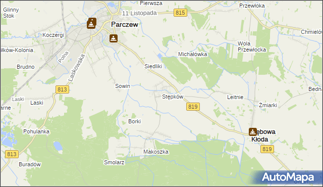 mapa Stępków, Stępków na mapie Targeo