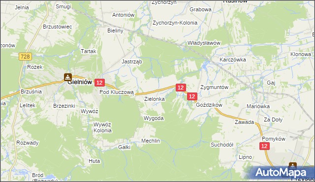 mapa Stoczki gmina Gielniów, Stoczki gmina Gielniów na mapie Targeo