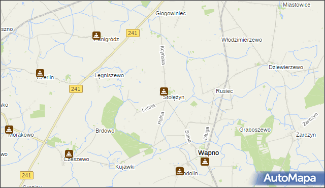 mapa Stołężyn, Stołężyn na mapie Targeo