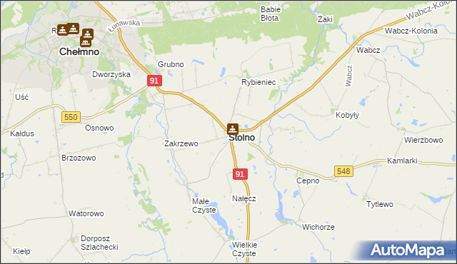 mapa Stolno powiat chełmiński, Stolno powiat chełmiński na mapie Targeo