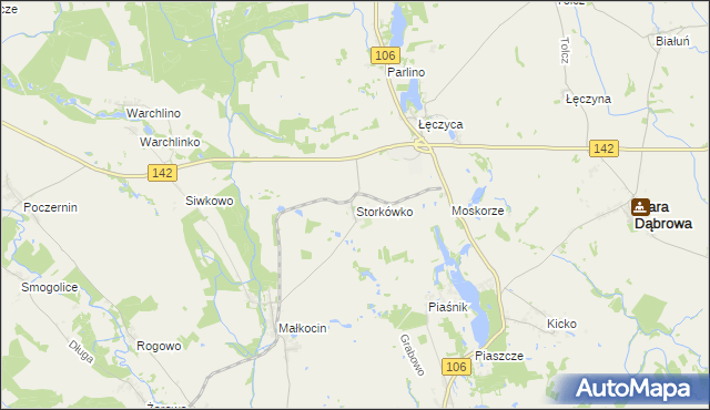 mapa Storkówko, Storkówko na mapie Targeo