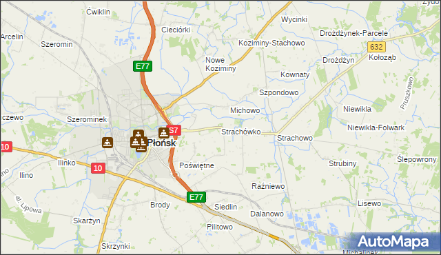 mapa Strachówko, Strachówko na mapie Targeo