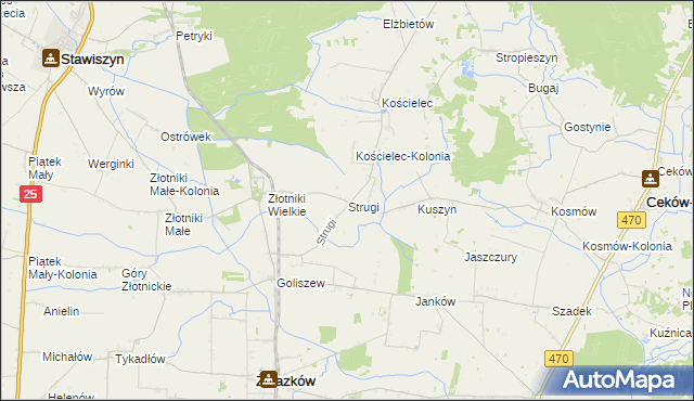 mapa Strugi gmina Żelazków, Strugi gmina Żelazków na mapie Targeo