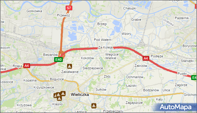 mapa Strumiany gmina Wieliczka, Strumiany gmina Wieliczka na mapie Targeo