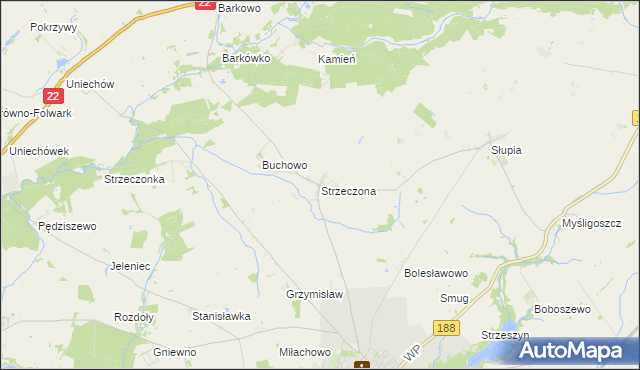 mapa Strzeczona, Strzeczona na mapie Targeo