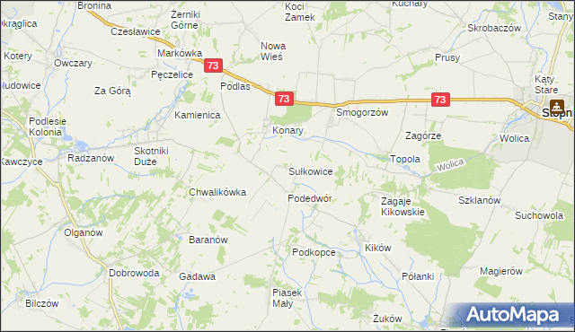 mapa Sułkowice gmina Solec-Zdrój, Sułkowice gmina Solec-Zdrój na mapie Targeo