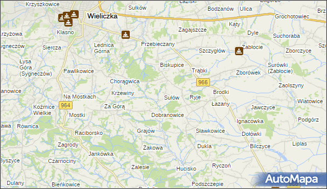 mapa Sułów gmina Biskupice, Sułów gmina Biskupice na mapie Targeo