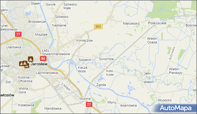 mapa Surochów, Surochów na mapie Targeo