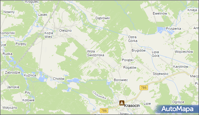 mapa Świdno gmina Krasocin, Świdno gmina Krasocin na mapie Targeo