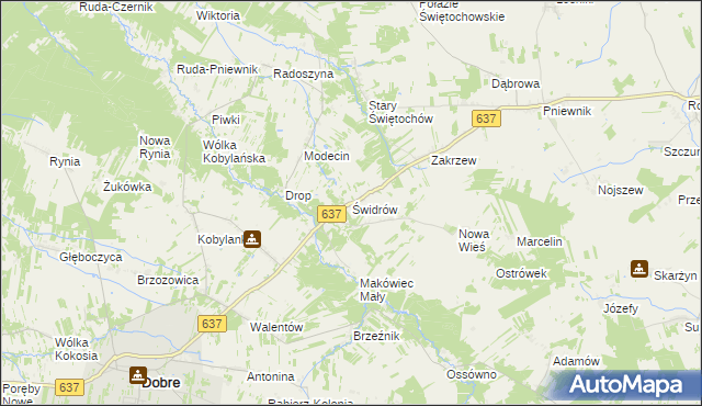 mapa Świdrów, Świdrów na mapie Targeo