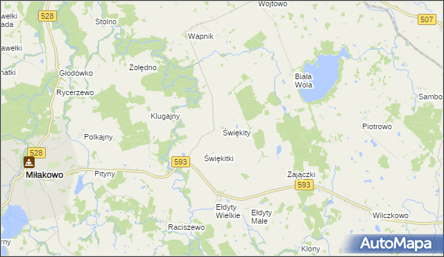 mapa Świękity, Świękity na mapie Targeo