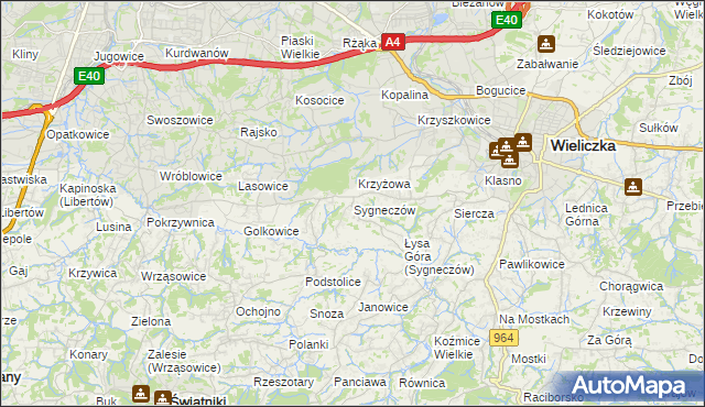 mapa Sygneczów, Sygneczów na mapie Targeo