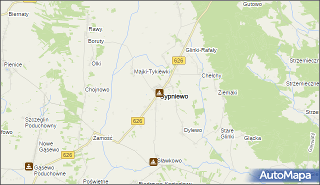 mapa Sypniewo powiat makowski, Sypniewo powiat makowski na mapie Targeo