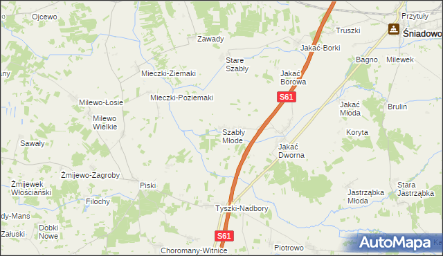 mapa Szabły Młode, Szabły Młode na mapie Targeo