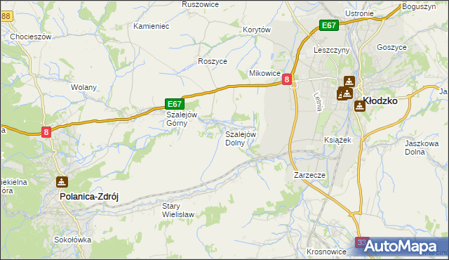 mapa Szalejów Dolny, Szalejów Dolny na mapie Targeo