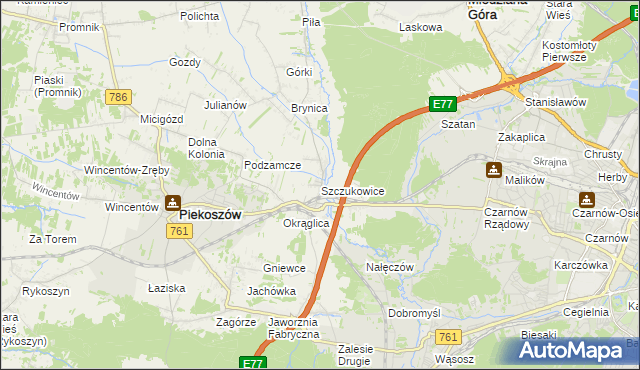 mapa Szczukowice, Szczukowice na mapie Targeo