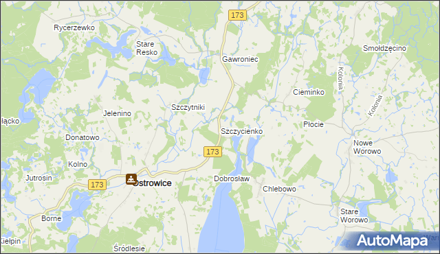 mapa Szczycienko, Szczycienko na mapie Targeo