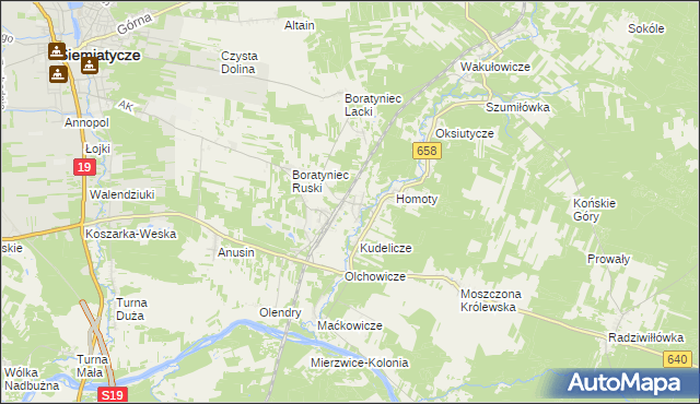 mapa Szerszenie, Szerszenie na mapie Targeo