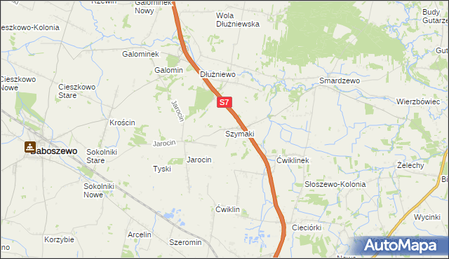 mapa Szymaki gmina Płońsk, Szymaki gmina Płońsk na mapie Targeo