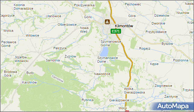 mapa Szymanowice Dolne, Szymanowice Dolne na mapie Targeo