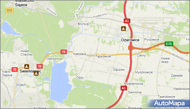 mapa Tąpkowice, Tąpkowice na mapie Targeo