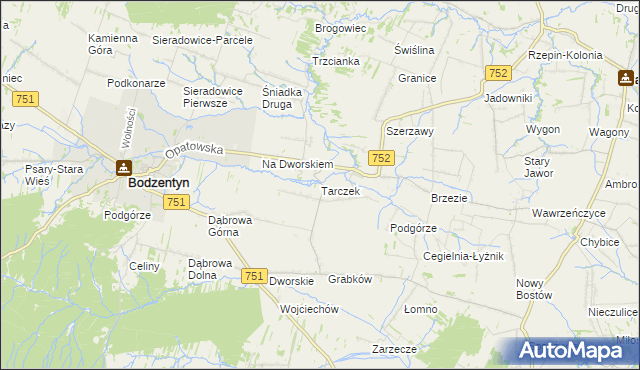 mapa Tarczek, Tarczek na mapie Targeo