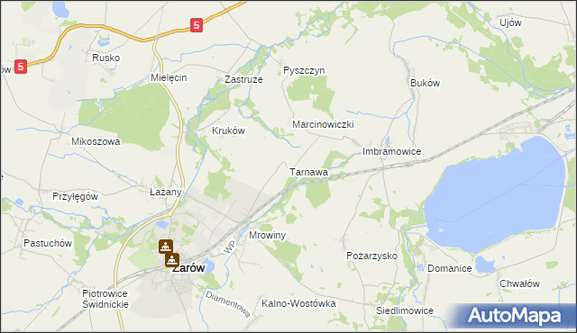 mapa Tarnawa gmina Żarów, Tarnawa gmina Żarów na mapie Targeo