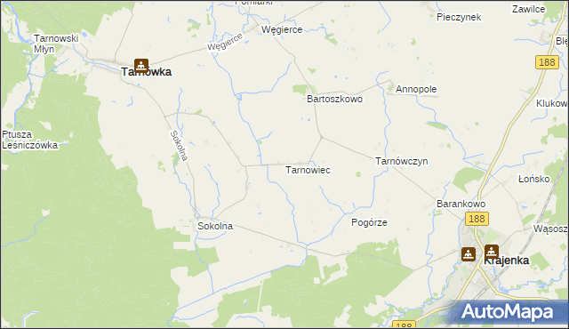 mapa Tarnowiec gmina Tarnówka, Tarnowiec gmina Tarnówka na mapie Targeo