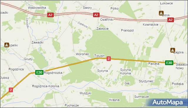 mapa Tolusin, Tolusin na mapie Targeo