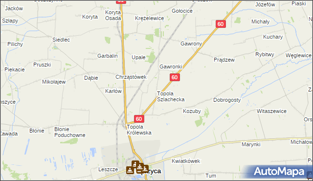 mapa Topola Szlachecka, Topola Szlachecka na mapie Targeo